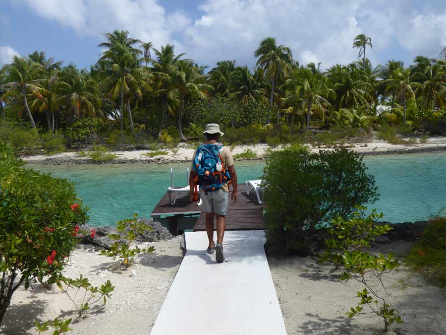 Tikehau Paradise Sonnenterrasse mit Zugang zum Meer