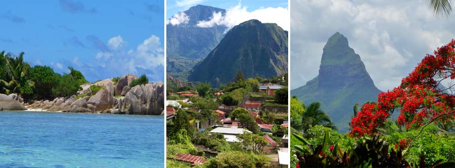 Seychellen + La Réunion + Mauritius